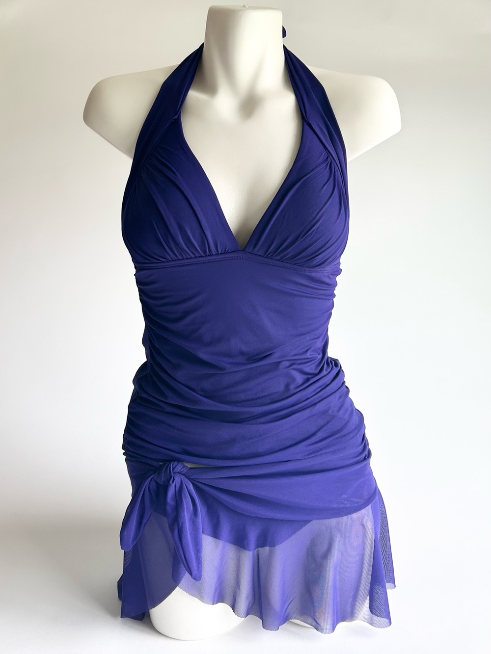 New Unbranded Purple Polyester Halter Tankini Swimsuit size M